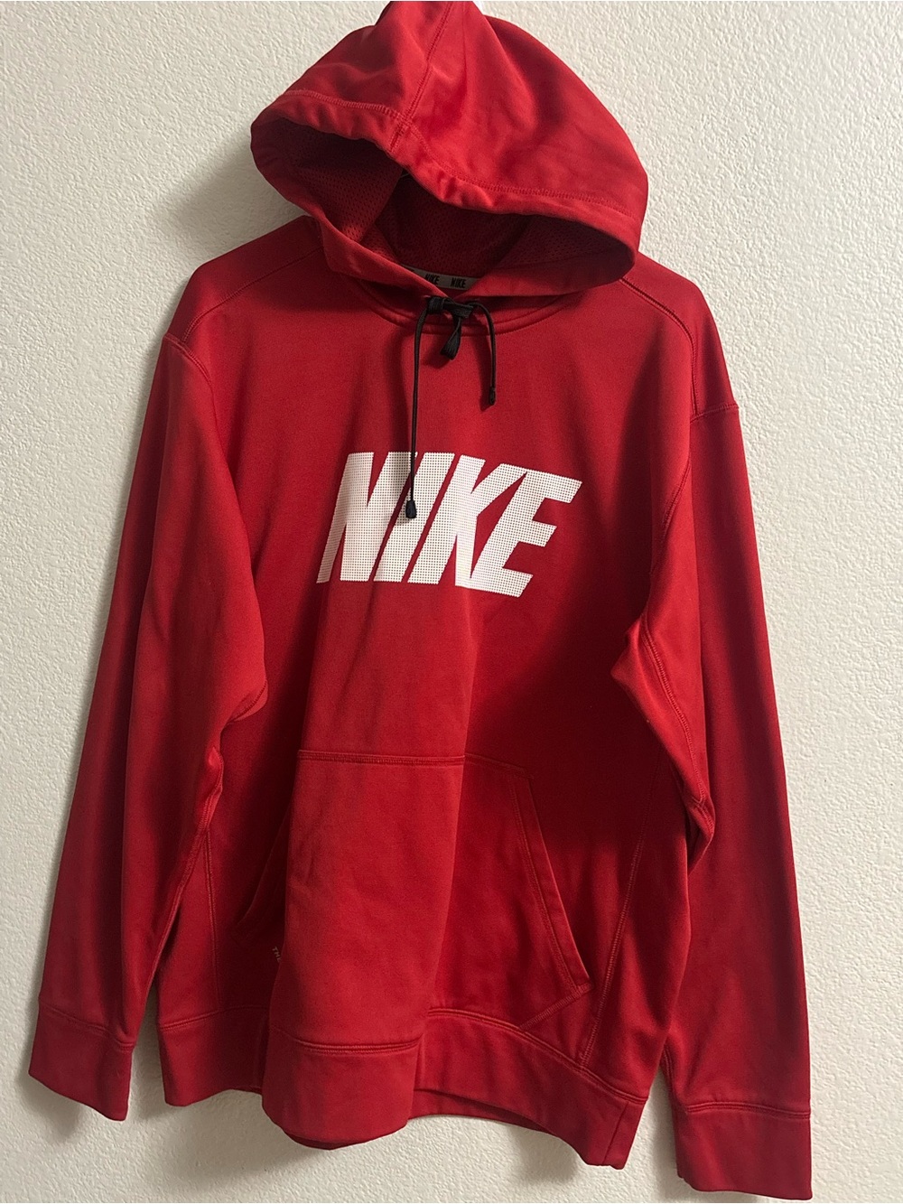 Nike Red Hoodie with White Logo